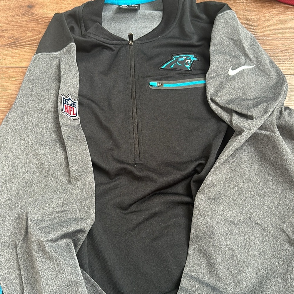 Nike dri-fit Carolina Panthers NFL half zip jacket. Size: medium. Worn once. - Picture 3 of 3